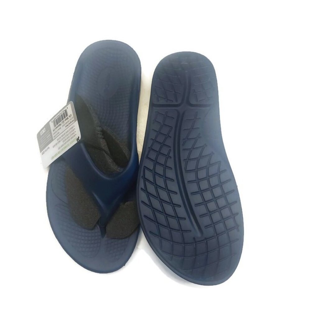OOFOS Mens Size 12 Womens Size 14 Ooriginal Recovery Slide Pool Sandal Navy Blue - Picture 8 of 9